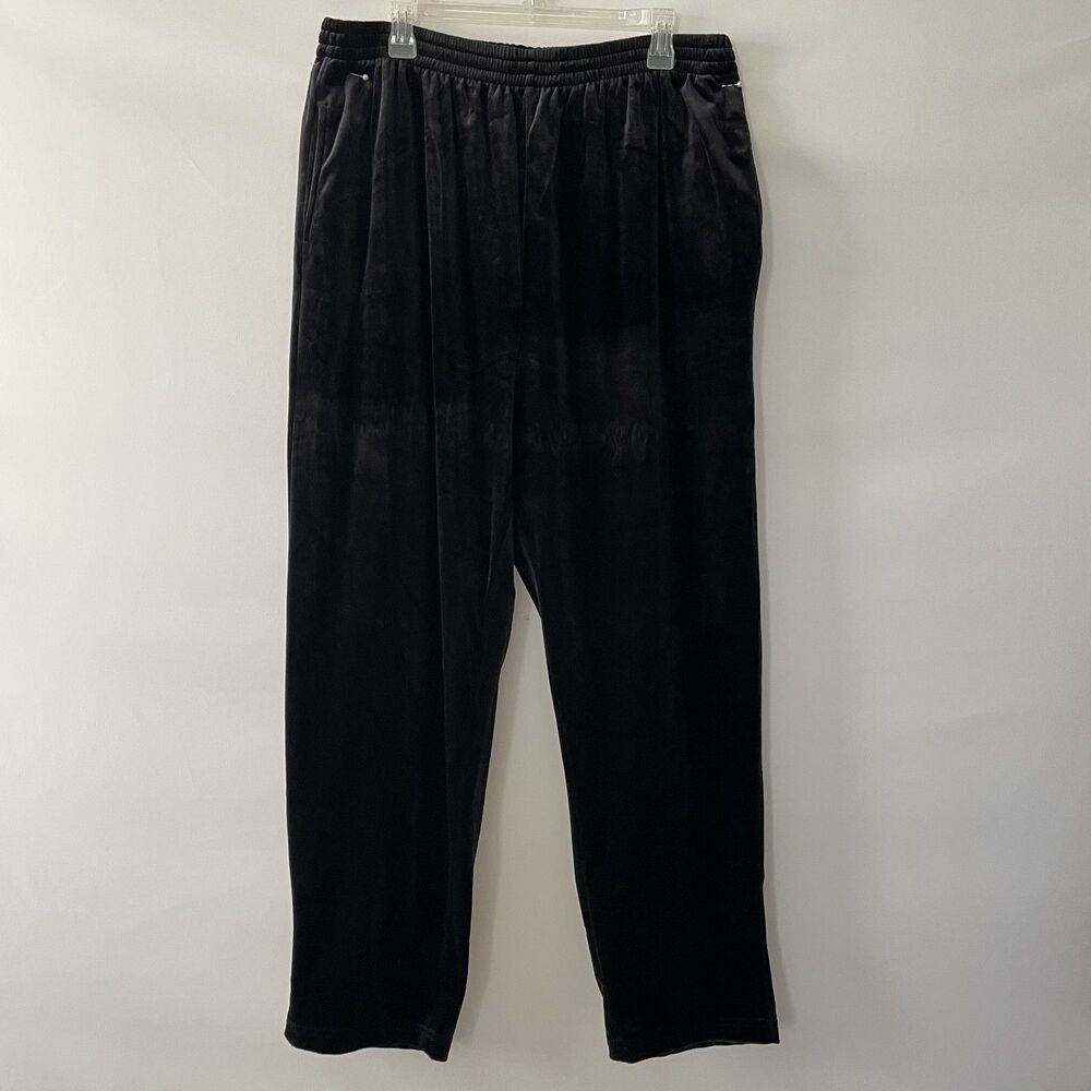 c.s.t. Sport Black Velour Elastic Waist Pants Women's Size 2X